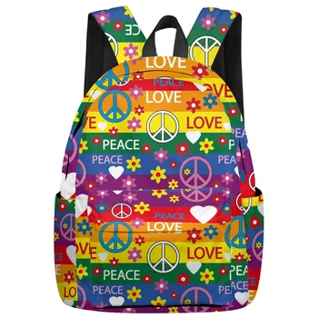 

New Boys Girls School Bookbag Colorful Wreath Heart Shaped Casual Travel Simple Backpack Men and Women Backpack