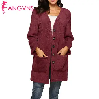 

Women's Long Sleeve Soft Knit Cardigan Single Slim Winter Breast Coat Jacket Casual None Solid with Pockets