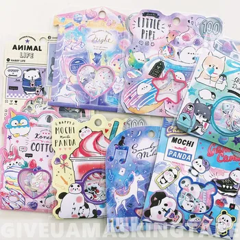 

21 PCS Unicorn panda Animals Sticker Cartoon Educational Toys for Children Decal Stickers to DIY Laptop Suitcase Fridge Guitar