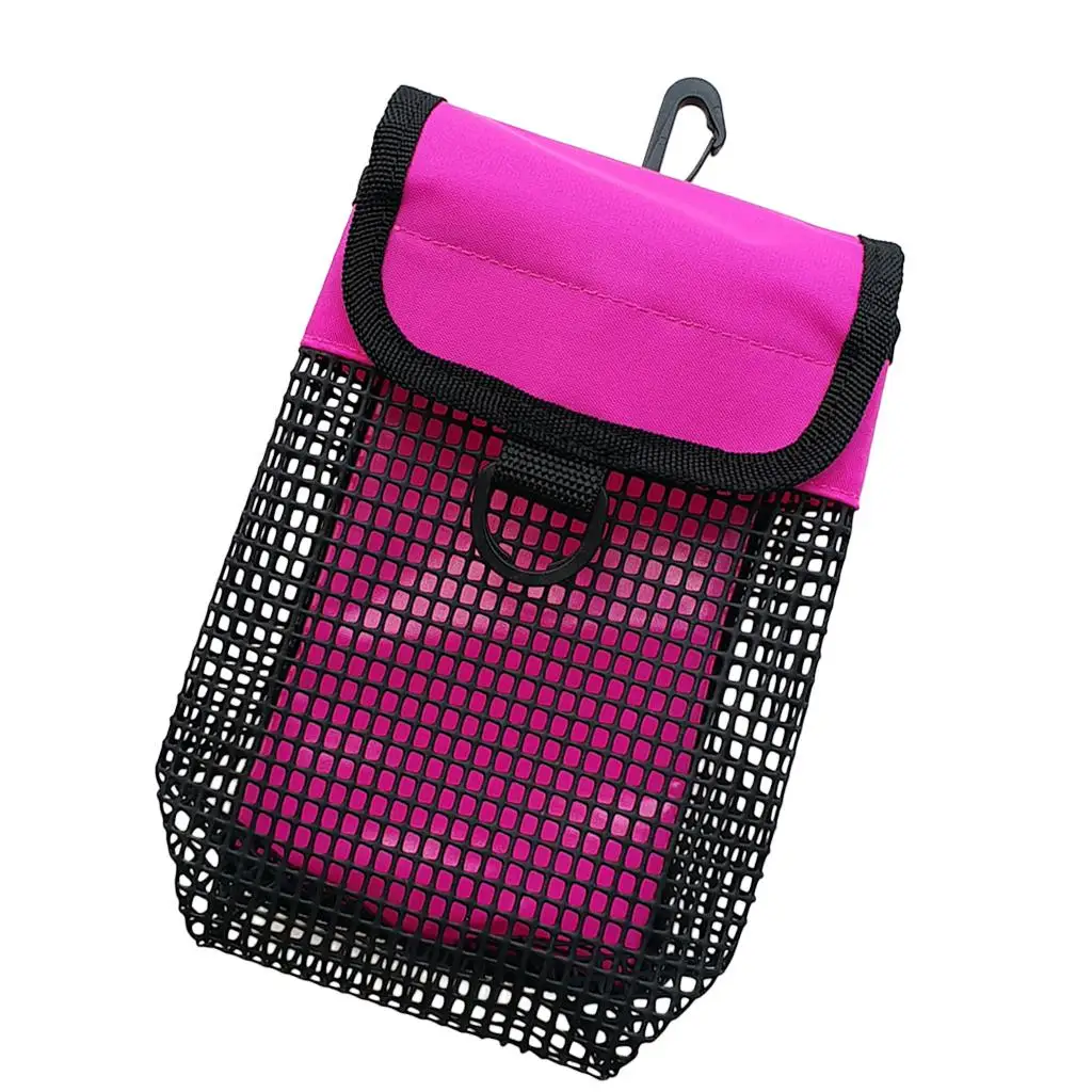Scuba Diving Reel Bolt Snap & SMB Safety Marker Buoy Mesh Gear Bag Equipment Holder Carry Pouch - Choice of Colors