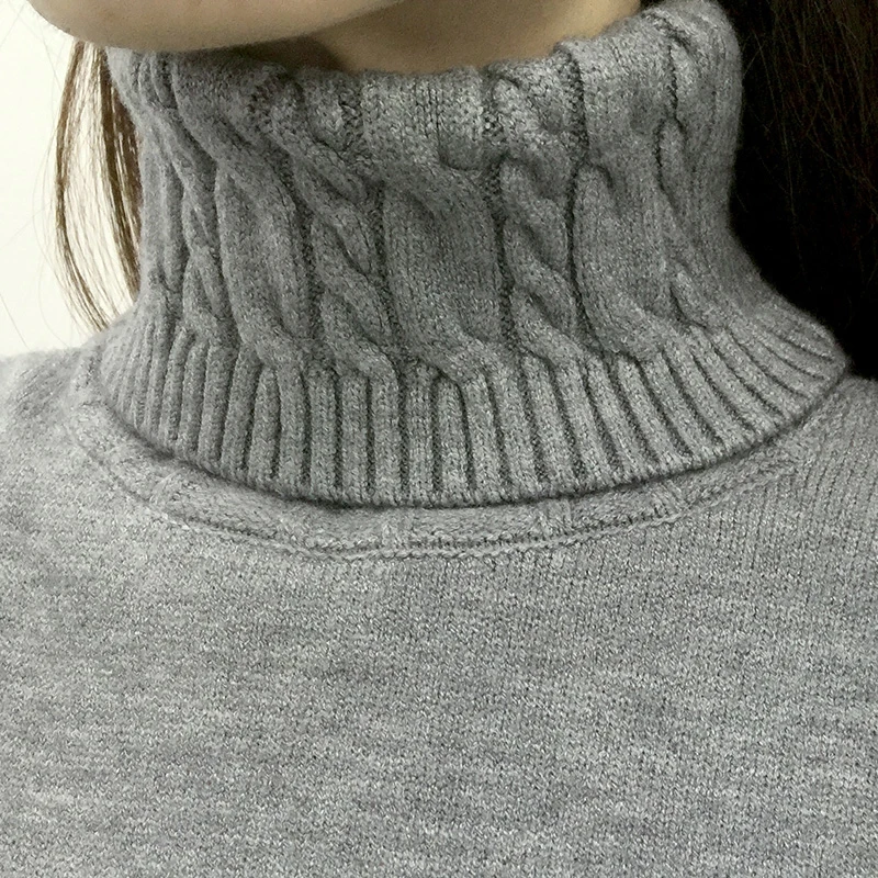Новинка осень зима женские вязаные свитера пуловеры водолазка с длинным рукавом сплошной цвет тонкий эластичный короткий свитер для женщин NS4369