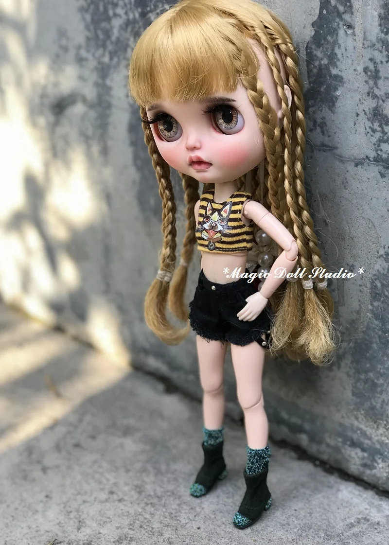 [MG678] ; кукольная обувь Neoblythe;# Полусапоги с блестящим носком и ворсом; подходит для Blyth Azone; OB24; кукольная обувь; розничная