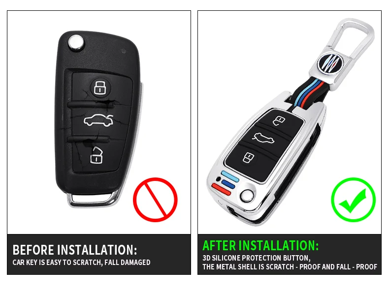 In Lega di zinco Custodia/cover per Chiave/telecomando Per Audi A3 A4 A5 C5 C6 8L 8P B6 B7 B8 C6 RS3 Q3 Q7 TT 8L 8V S3 Accessori 11 In Lega di zinco Custodia/cover per Chiave/telecomando Per Audi A3 A4 A5 C5 C6 8L 8P B6 B7 B8 C6 RS3 Q3 Q7 TT 8L 8V S3 Accessori - H02b40fe4ad5f4b1f8da56d0052c4a281o