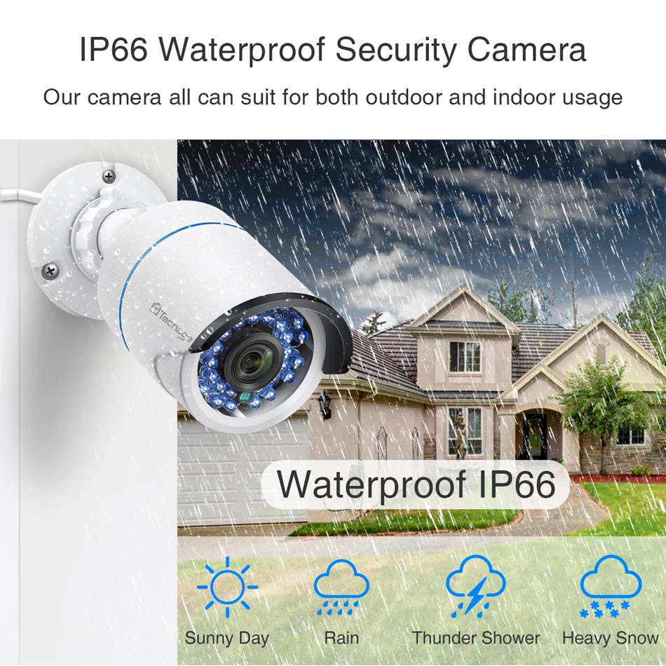 Techage H.265 8CH 1080P POE NVR комплект системы видеонаблюдения 2MP аудио ip-камера ИК Открытый P2P Onvif комплект видеонаблюдения 1 ТБ HDD