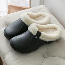 Теплые мужские домашние тапочки унисекс с подкладкой; Водонепроницаемая домашняя уличная противоскользящая садовая обувь Zapatilla casa hombre;# y2