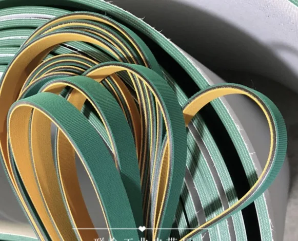 

2mmx30mmx1750mm Yellow green Nylon base band high speed drive Conveyor flat belt