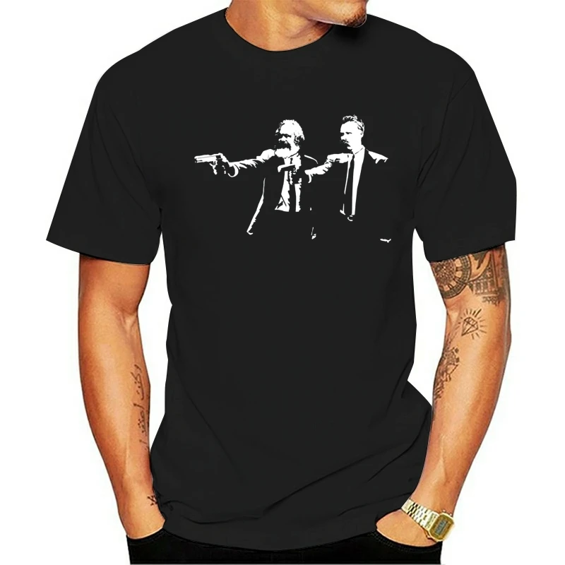 

Marx And Nietzsche Fun Philosophys Pulp Fiction T Shirt Cute Spring Custom Cotton Novelty S-5XL Novelty Breathable Shirt