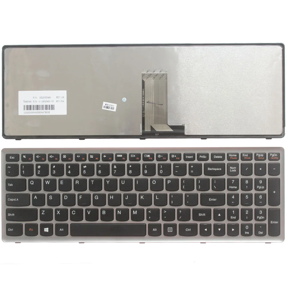 

Клавиатура Pop US для ноутбука Lenovo Ideapad Z710 U510, клавиатура US без подсветки