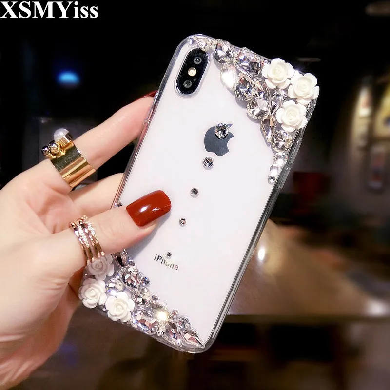 Phone Case Bling Crystal Diamonds Rhinestone 3D Stones Soft Back Cover For Huawei Honor8 9 10 20 Lite V10 V20 7X 8X 9X Nova3 4 5 |