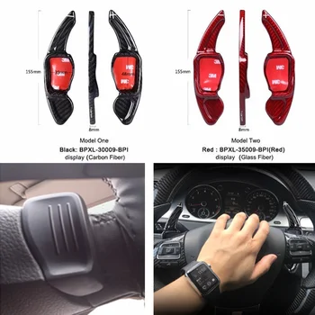 

T-carbon Carbon Fiber Steering Wheel Paddle Shifter Glass Fiber Steering Wheel Shift Paddle Extension for Volkswagen CC