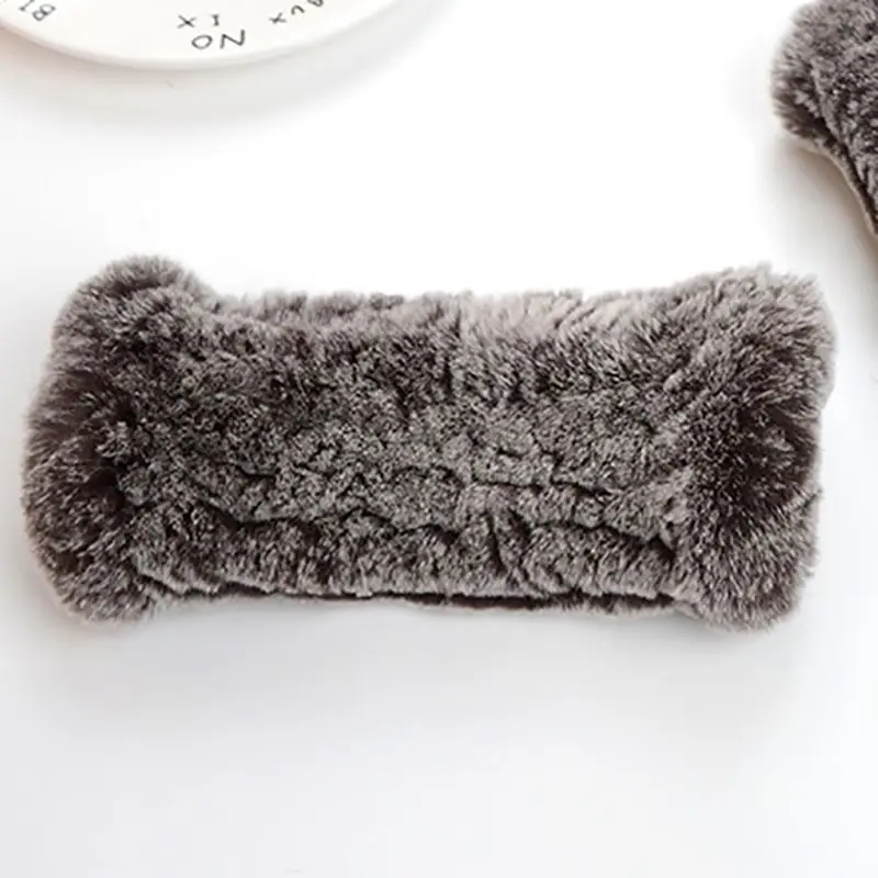 Осенние и зимние теплые модные варежки из искусственного меха, женские перчатки с имитацией кроличьей шерсти
