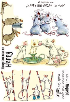 

Animal mouse expression Transparent Silicone Rubber Stamp Sheet Cling Scrapbooking DIY Cute Pattern Photo Album