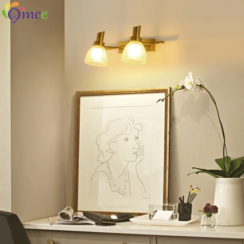 Golden Led Wall Lamp Bathroom Mirror Lamps Mordern Hotel Vanity Light Wall Mounted Lights Home Fixture Sconce Lamps E14 Lighting