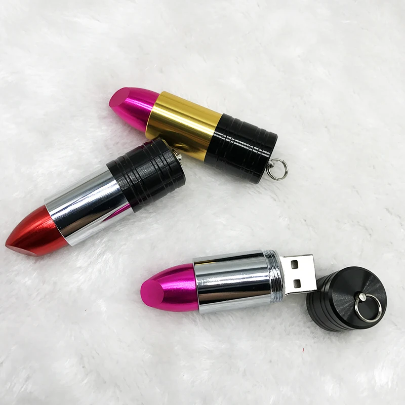 USB Flash Drive Memory Sticks 128GB 64GB 32GB Keychain Metal Lipstick Gift Fleshka Usb Pendrive Pen Drive 16GB 8GB 4GB