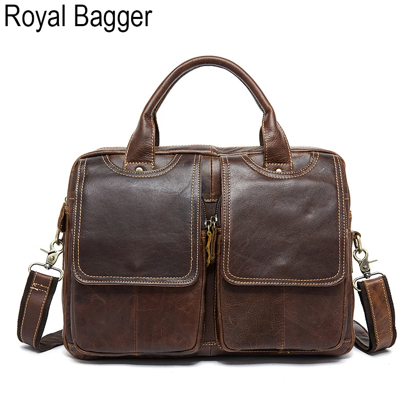 Royal Bagger портфель для ноутбука сумка для мужчин из натуральной коровьей кожи сумка на плечо Европейский Стиль Путешествия - Цвет: Красный