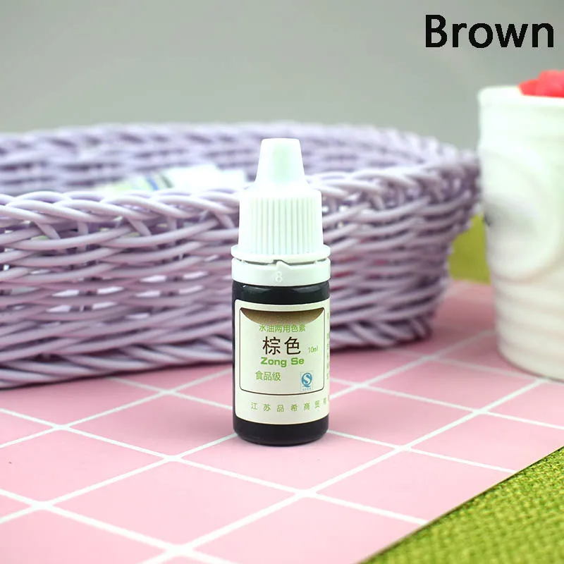 Brown Красящий пигмент слизи Кристалл грязи УФ смолы окрашивание воды масло двойного назначения пигмент DIY ремесло SNO88 - Цвет: Brown