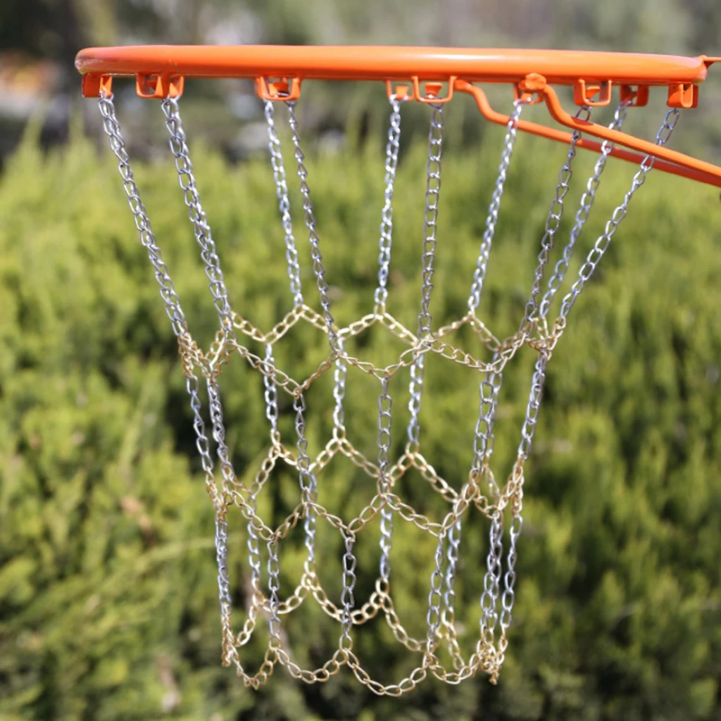 Basketball Metal Loop Chain Standard Sport Outdoor Indoor All Weather Basketball Rim Hoop Net Anti Whip