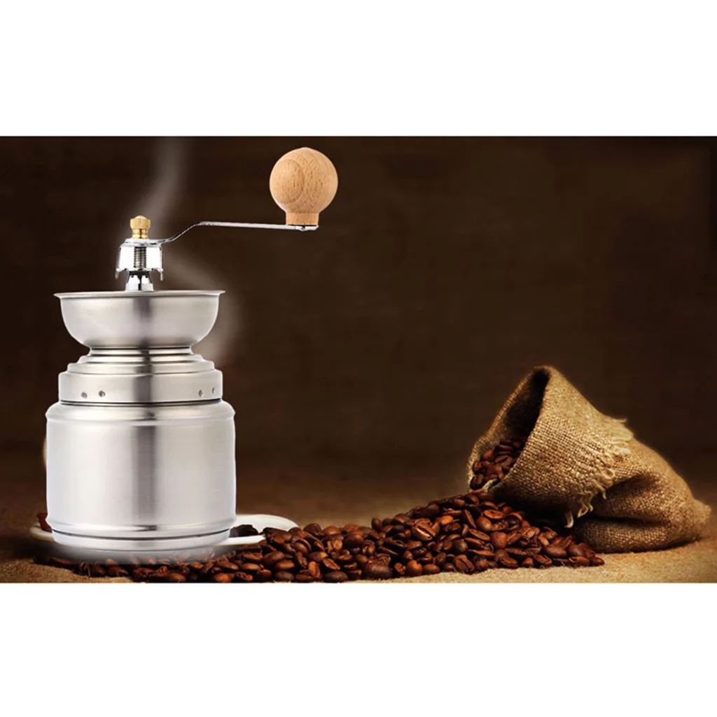 Metal Coffee Grinder Mill Manual Ceramic Burr Hand Grinding Dry Herbs/Spices