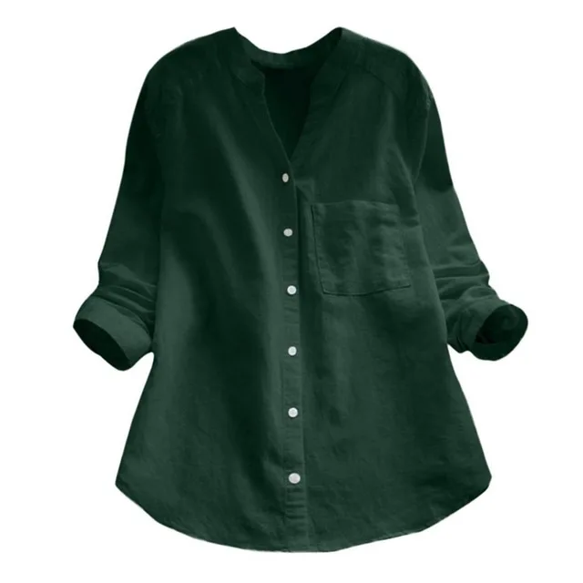 Green Женские свободные коробки camisas mujer женские блузки женская повседневная одежда с длинным рукавом лето и весна плюс размер 2XL - Цвет: Green