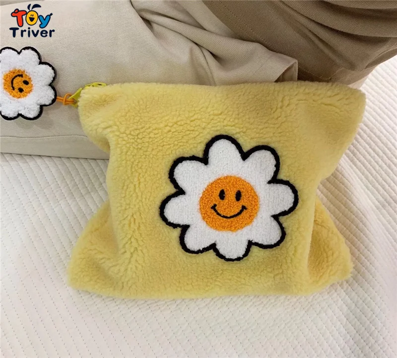 Один кусок Kawaii улыбка Подсолнух авокадо плюшевый игрушечный кошелек косметичка кошелек дети девочка подарок на день рождения - Цвет: sunflower