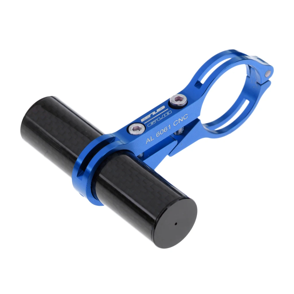 Handlebar Extension Mount Carbon Fiber Extender Holder for Bike Light Bicycle Speedometer 31.8mm Handlebar - Цвет: Blue