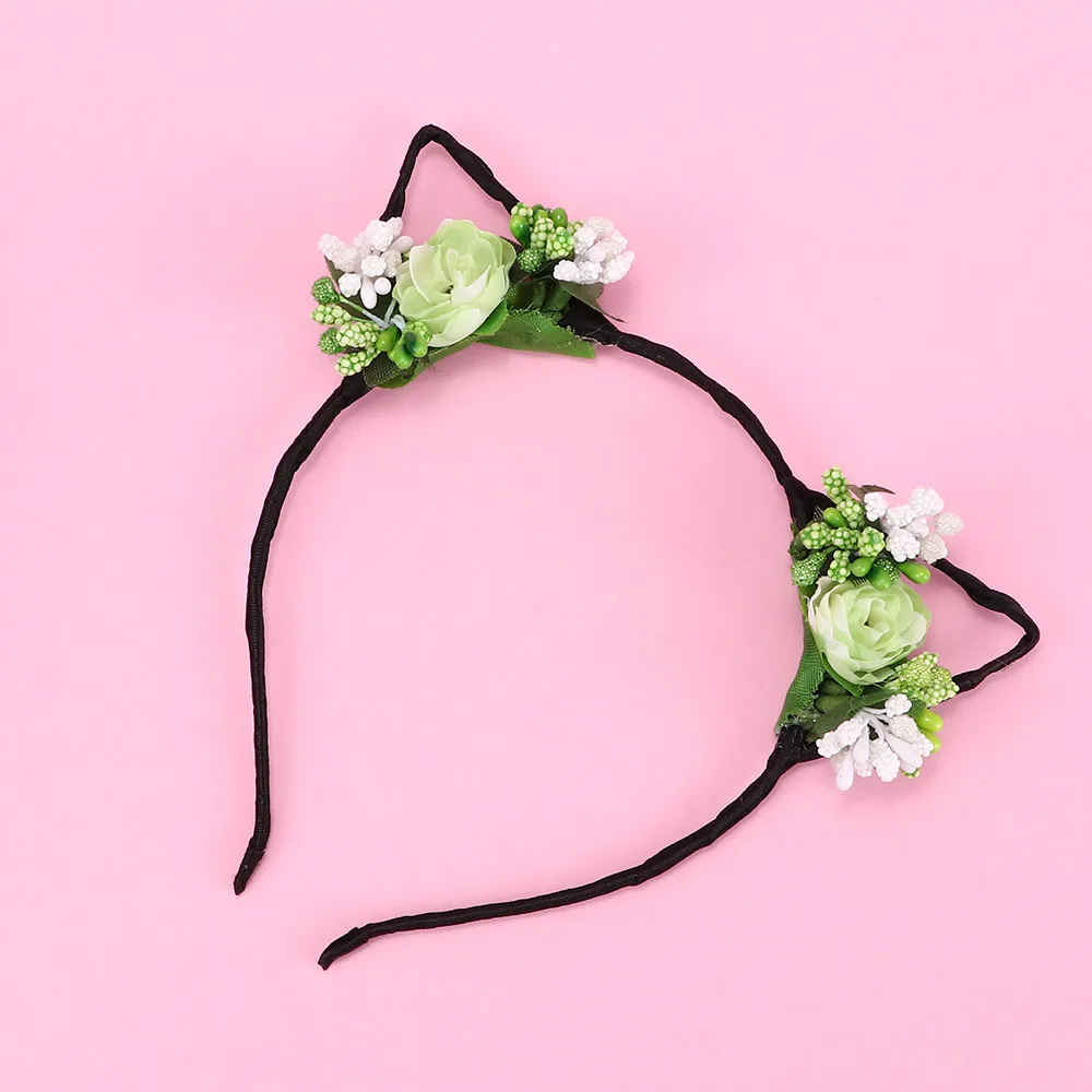1 шт., цветочная гирлянда, Цветочная повязка на голову для невесты на свадьбу, вечеринку, выпускной, фестиваль, украшение для волос, головные уборы, аксессуары - Цвет: green