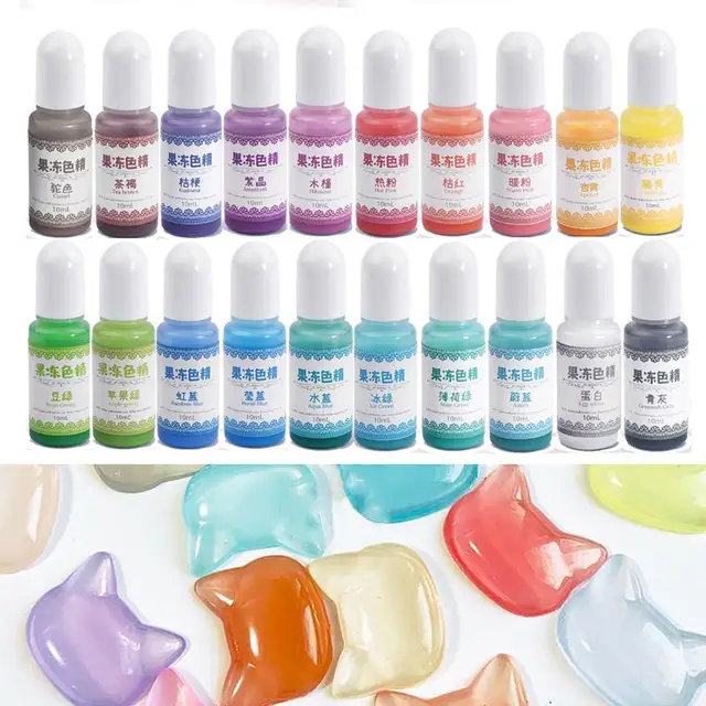 24 Colors 10g Transparent Jelly Color Resin Pigments Liquid Colorant Dye DIY Crystal UV Epoxy Resin Jewelry Making Accessories