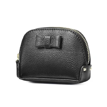 

black wallet leather Fashion simple bow-knot short hand pocket Chain Female Square Bag lykj-yx