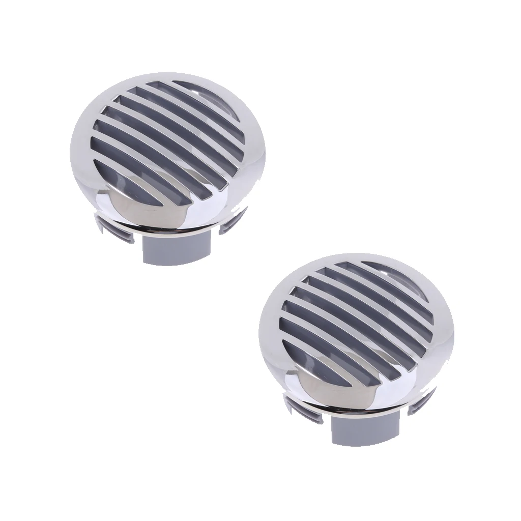 2 Pack Round Louvered Vent 3 inch 76mm - Marine Boat Air Vent, 316 Stainless Steel Caravan Vents (81933SS-HP)