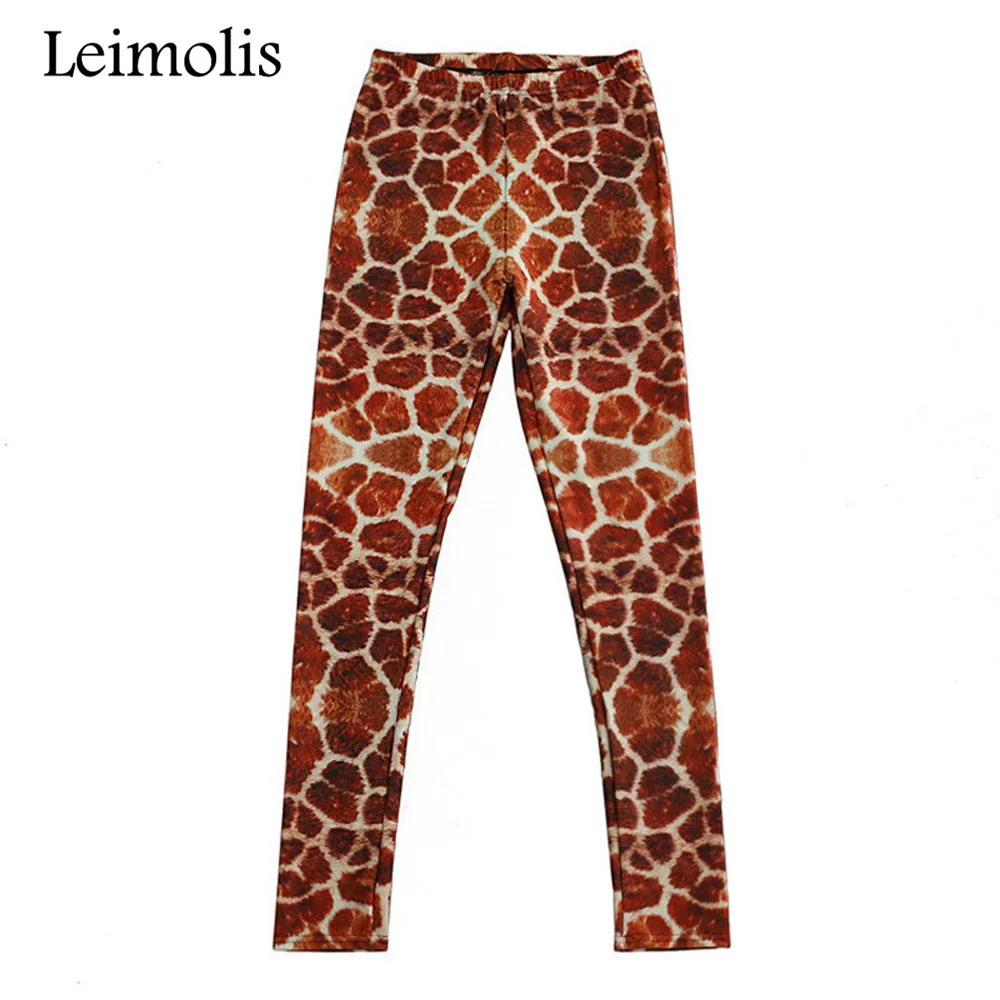 

Leimolis 3D printed fitness push up workout leggings women gothic Giraffe plus size High Waist punk rock pants