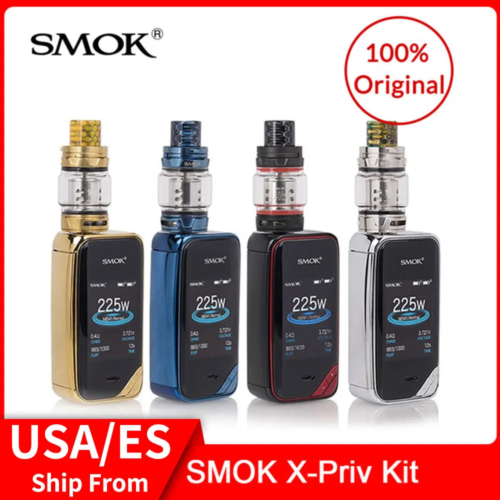 

Original SMOK X-Priv Kit 225W with TFV12 Prince Tank 8ml +Q4/T10 Coils For Electronic Cigarette x priv vape kit VS G-PRIV 2/MAG