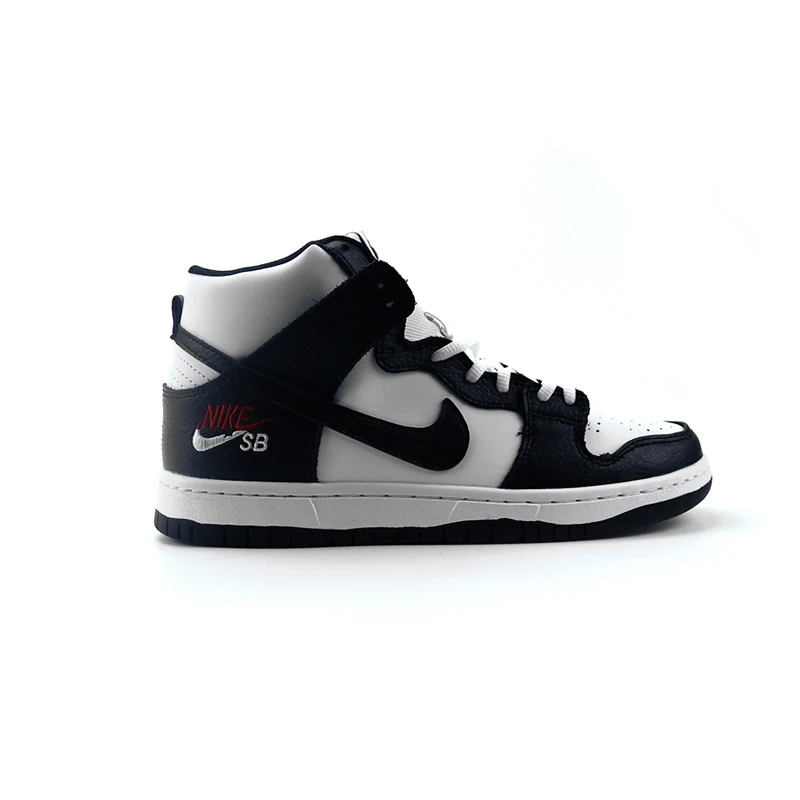 NIKE SB ZOOM DUNK HI PRO обсидиан и белый унисекс обувь для скейтбординга высокие прогулочные беговые кроссовки на шнуровке