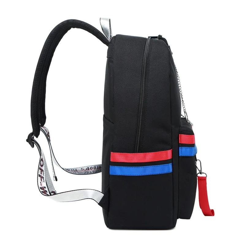 Рюкзак женская сумка контрастный цвет лента Ткань Оксфорд школьный корейский стиль водонепроницаемый универсальный рюкзак