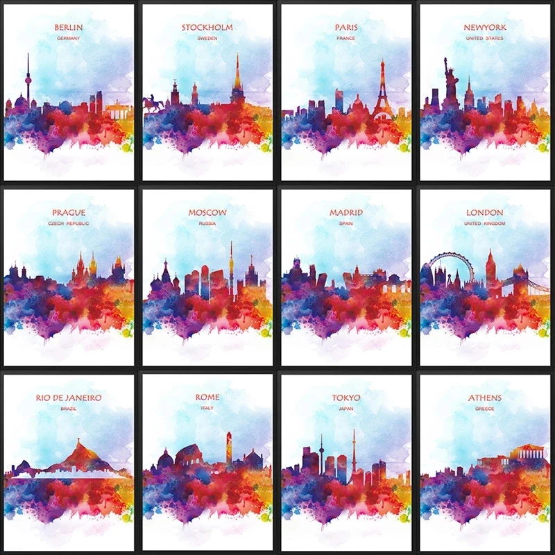 

PDMDOG Amsterdam London Diamond Painting Cross Stitch 5D Full Square Colorful City Scenery Landmark Diamond Embroidery Home