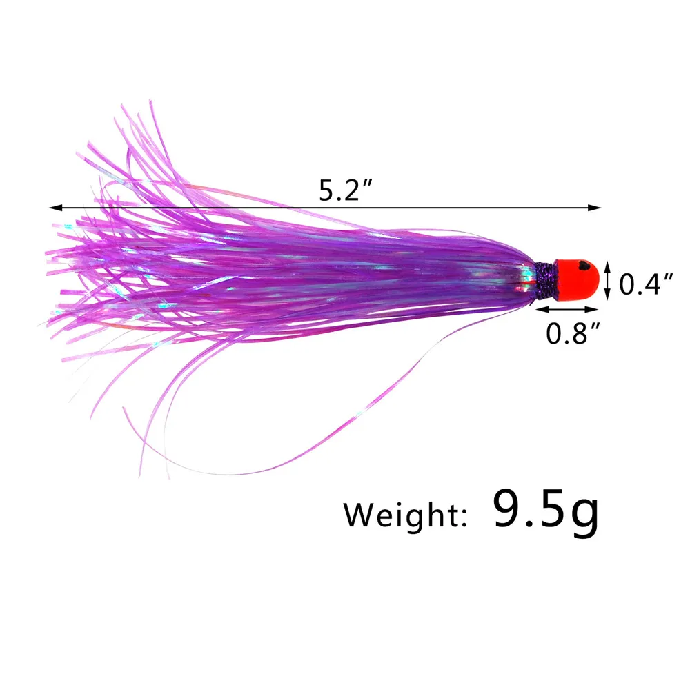 15 шт. Mylar Flash Teaser Tail Jig рыболовные Соблазнительные аксессуары с свинцовой головкой, Утяжеленные юбки для ловли тунца