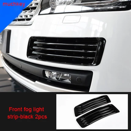 Для Land Rover Range Rover Administration 2013- Хромированная передняя противотуманная фара-черный 2 шт - Цвет: Front fog light trim