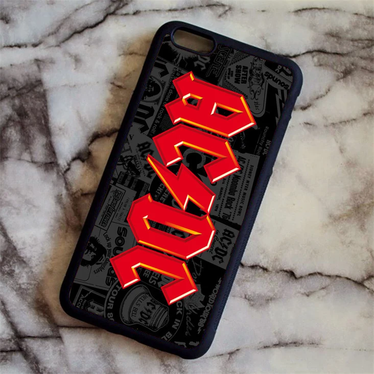 Синий KETAOTAO модный ACDC чехол для телефона с рок-лентой для iPhone 4S 5C SE 5 5S 6 6 s 7 8 Plus X чехол из мягкого ТПУ резины силикона - Цвет: Синий