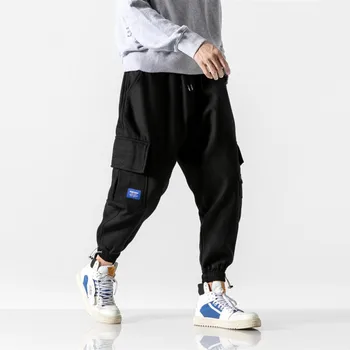 

Winter Hip Hop Pants Men Thick Warm Fleece Trousers Men Korean Style Streetwear Harem Pants Casual Loose Skateboard Pants
