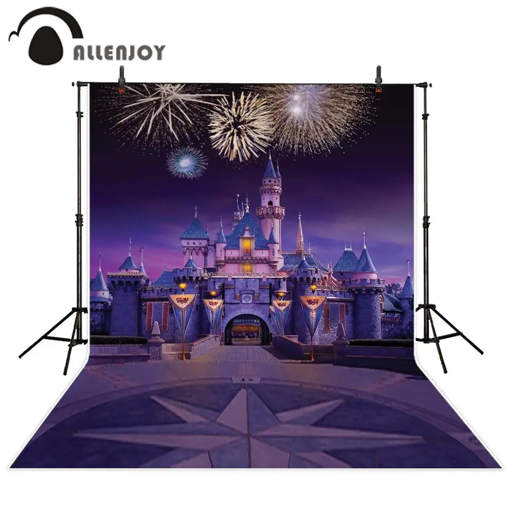 Allenjoy Castle Backdrops Night Firework Beautiful Magical Princess Birthday Party Selfie Photography Banner Photo Booth Curtain |