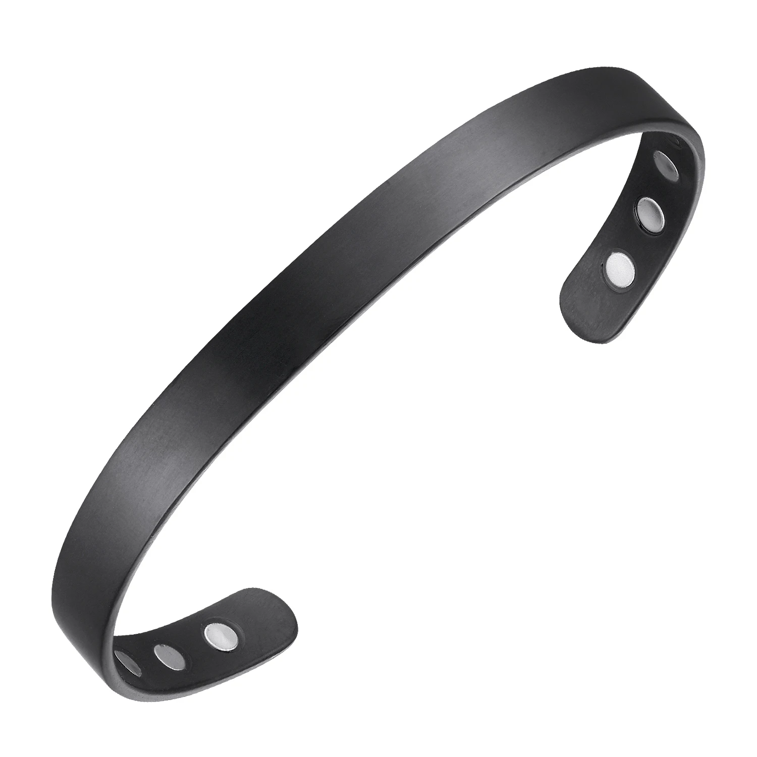 OKtrendy Magnetic Bracelet Black Plated Men Health Energy Magnet Bracelets 8mm Adjustable Cuff Titanium Bangles for Women 3