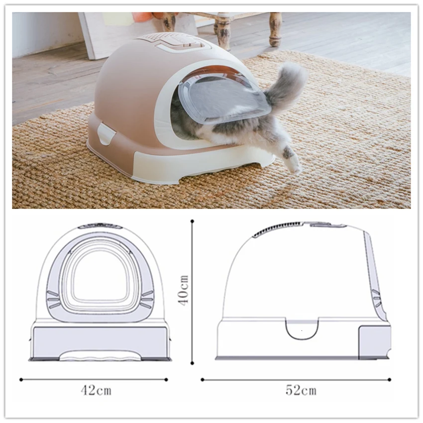 Закрытая Коробка для кошачьего туалета, большой туалет для кошек, аксессуары для домашних животных, анти-всплеск, Песочная коробка для котенка M6079