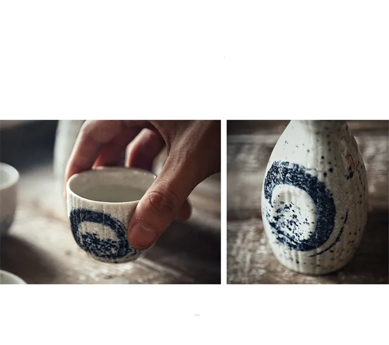 KINGLANG японский стиль HENGFENG ручная роспись Керамическая маленькая бутылка для сакэ кувшин вино белое вино бутылка