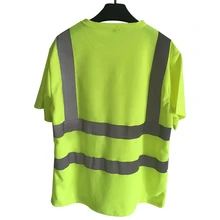 Оранжевая футболка с короткими рукавами, отражающая футболка, летняя, сухая, дышащая, желтая, Рабочая футболка