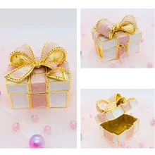 

Butterfly Bow Trinket Box Jewelry Box Decorated With Crystal Alloy Storage Container Metal Jewelry Organizer Gift Packaging Box