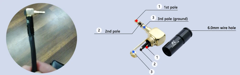 Джек 3,5 мм правый угловой наушник разъем переменного тока 3-полюсный Позолоченный разъем провода подходит для кабеля 6 мм DIY играть 100 шт