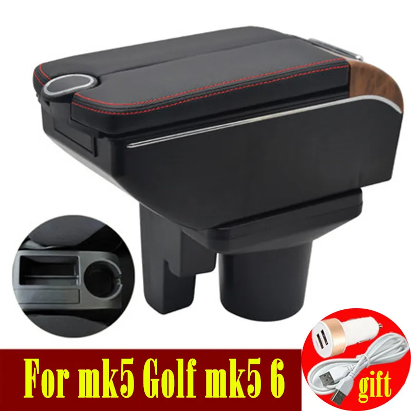For mk5 Golf mk5 6 armrest box 2005 2011 Double doors open 7USB Centre