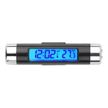 

2in1 Mini Car Outlet LCD Digital Blue Backlight Thermometer Clock Factory Direct Inventory Clearance