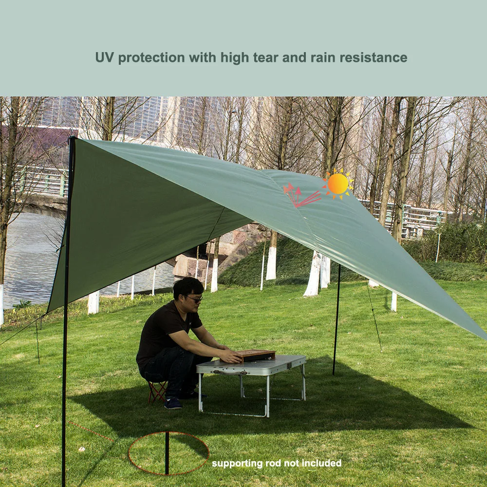 Waterproof Rectangle Sunshade Sail Shelter Patio Shade Cloth UV/Rain Resistant Tent Hammock Tarp Picnic Sun Shelter