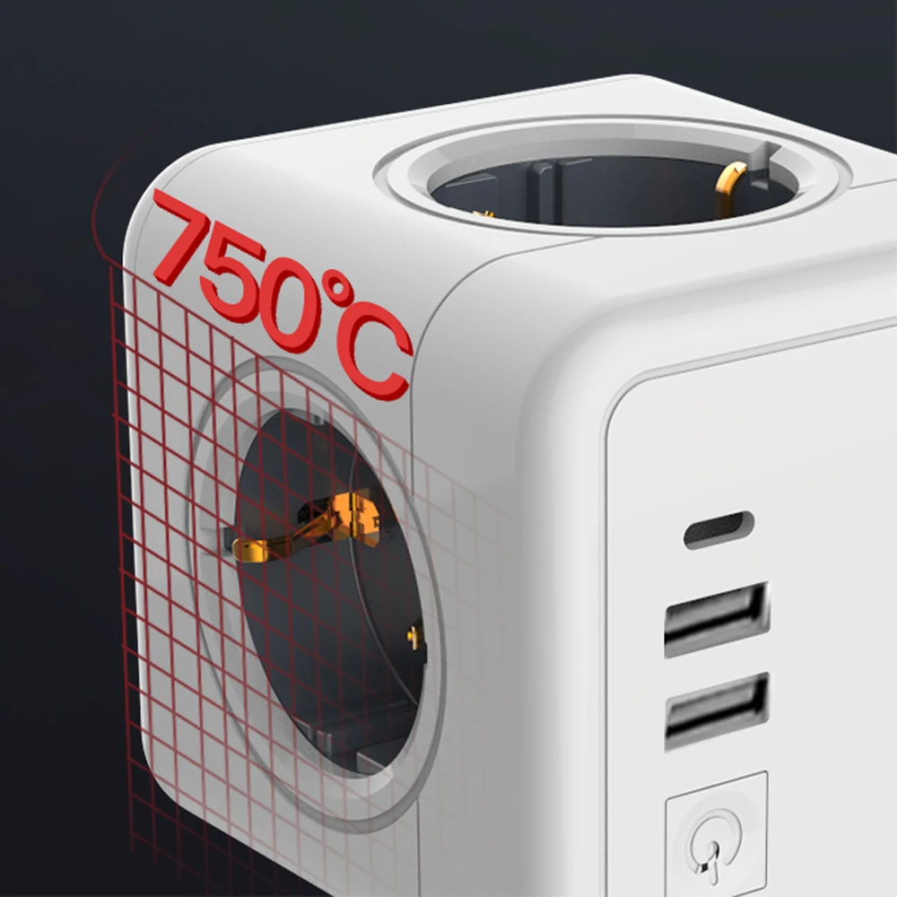 Розетка Sopend Power 5 В 250 А Usb 4 розетки адаптер удлинитель питания европейская вилка