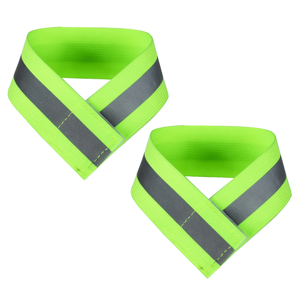 1 Pair Safety Reflective Armband Ankle Band Snap Pants Strap Bracelet